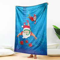 Hawaiian Santa Claus Snorkeling Blanket Kakau and Polynesian Pattern LT03 - Polynesian Pride