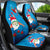 Hawaiian Santa Claus Snorkeling Car Seat Cover Kakau and Polynesian Pattern