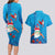 Hawaiian Santa Claus Snorkeling Couples Matching Long Sleeve Bodycon Dress and Hawaiian Shirt Kakau and Polynesian Pattern