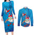 Hawaiian Santa Claus Snorkeling Couples Matching Long Sleeve Bodycon Dress and Long Sleeve Button Shirt Kakau and Polynesian Pattern