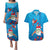 Hawaiian Santa Claus Snorkeling Couples Matching Puletasi and Hawaiian Shirt Kakau and Polynesian Pattern