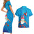 Hawaiian Santa Claus Snorkeling Couples Matching Short Sleeve Bodycon Dress and Hawaiian Shirt Kakau and Polynesian Pattern