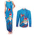 Hawaiian Santa Claus Snorkeling Couples Matching Tank Maxi Dress and Long Sleeve Button Shirt Kakau and Polynesian Pattern