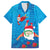 Hawaiian Santa Claus Snorkeling Family Matching Off The Shoulder Long Sleeve Dress and Hawaiian Shirt Kakau and Polynesian Pattern