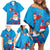 Hawaiian Santa Claus Snorkeling Family Matching Off Shoulder Short Dress and Hawaiian Shirt Kakau and Polynesian Pattern