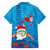 Hawaiian Santa Claus Snorkeling Family Matching Off Shoulder Short Dress and Hawaiian Shirt Kakau and Polynesian Pattern