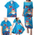 Hawaiian Santa Claus Snorkeling Family Matching Puletasi and Hawaiian Shirt Kakau and Polynesian Pattern