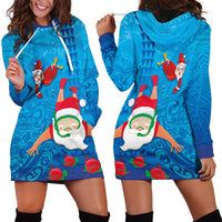 Hawaiian Santa Claus Snorkeling Hoodie Dress Kakau and Polynesian Pattern LT03 - Polynesian Pride