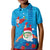 Hawaiian Santa Claus Snorkeling Kid Polo Shirt Kakau and Polynesian Pattern