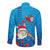 Hawaiian Santa Claus Snorkeling Long Sleeve Button Shirt Kakau and Polynesian Pattern