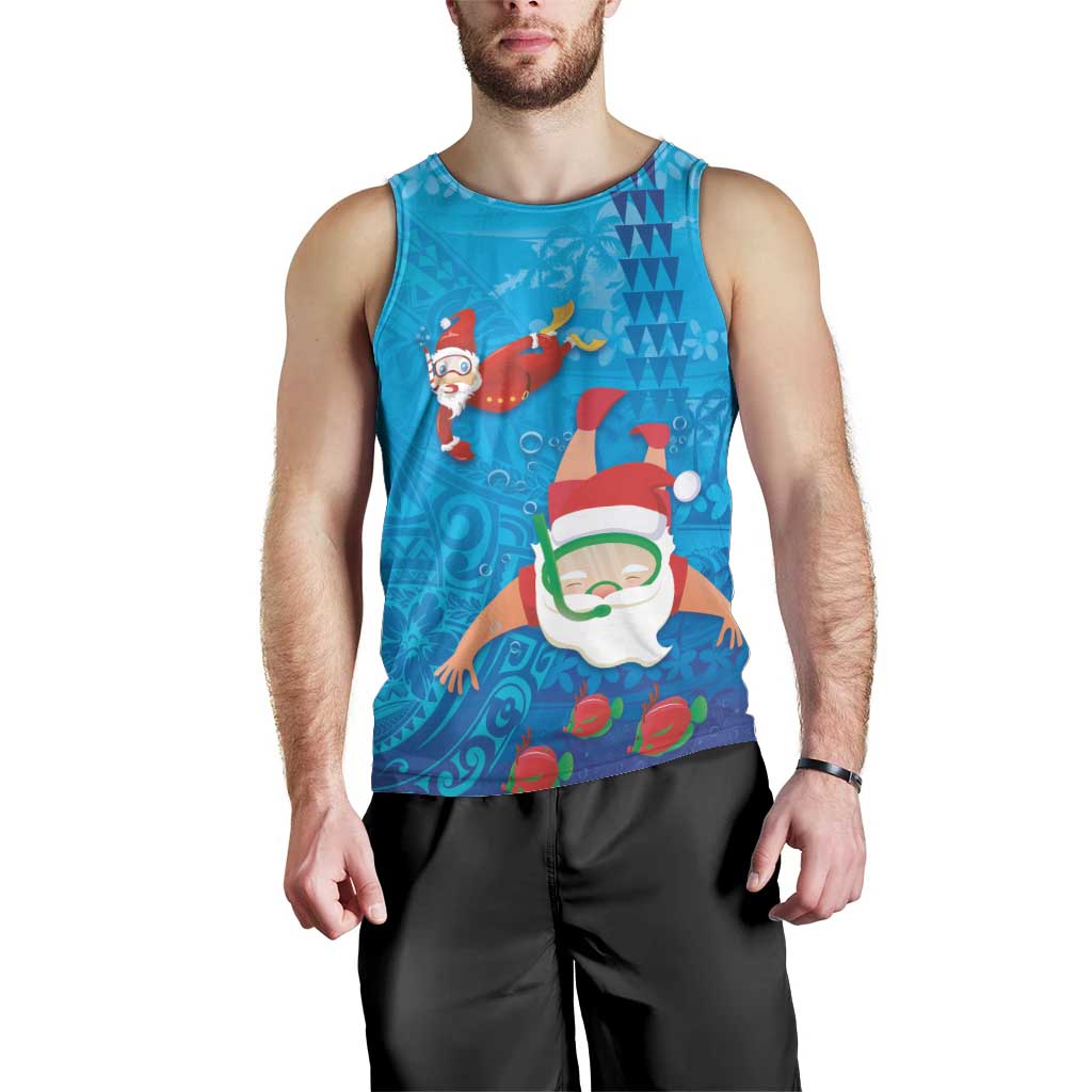 Hawaiian Santa Claus Snorkeling Men Tank Top Kakau and Polynesian Pattern LT03 - Polynesian Pride