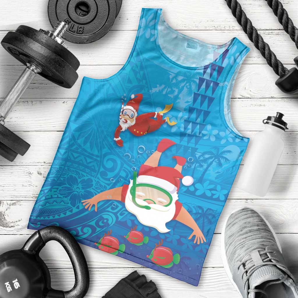 Hawaiian Santa Claus Snorkeling Men Tank Top Kakau and Polynesian Pattern LT03 - Polynesian Pride
