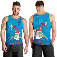 Hawaiian Santa Claus Snorkeling Men Tank Top Kakau and Polynesian Pattern LT03 - Polynesian Pride