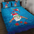 Hawaiian Santa Claus Snorkeling Quilt Bed Set Kakau and Polynesian Pattern