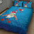 Hawaiian Santa Claus Snorkeling Quilt Bed Set Kakau and Polynesian Pattern