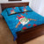 Hawaiian Santa Claus Snorkeling Quilt Bed Set Kakau and Polynesian Pattern