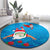 Hawaiian Santa Claus Snorkeling Round Carpet Kakau and Polynesian Pattern