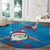 Hawaiian Santa Claus Snorkeling Round Carpet Kakau and Polynesian Pattern