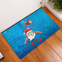 Hawaiian Santa Claus Snorkeling Rubber Doormat Kakau and Polynesian Pattern LT03 - Polynesian Pride