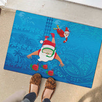 Hawaiian Santa Claus Snorkeling Rubber Doormat Kakau and Polynesian Pattern LT03 - Polynesian Pride