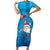 Hawaiian Santa Claus Snorkeling Short Sleeve Bodycon Dress Kakau and Polynesian Pattern