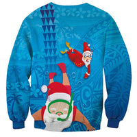 Hawaiian Santa Claus Snorkeling Sweatshirt Kakau and Polynesian Pattern LT03 - Polynesian Pride
