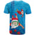 Hawaiian Santa Claus Snorkeling T Shirt Kakau and Polynesian Pattern