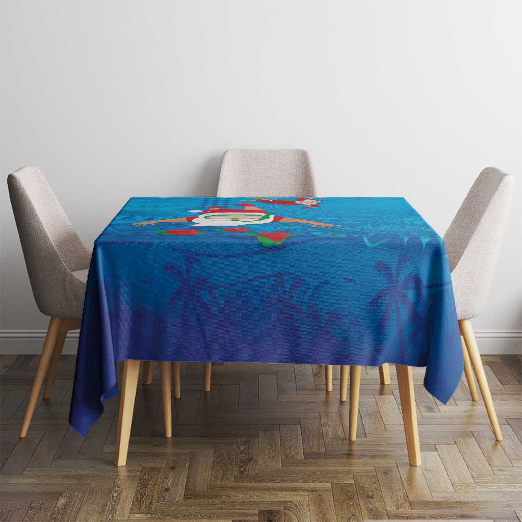 Hawaiian Santa Claus Snorkeling Tablecloth Kakau and Polynesian Pattern LT03 - Polynesian Pride
