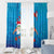 Hawaiian Santa Claus Snorkeling Window Curtain Kakau and Polynesian Pattern