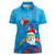 Hawaiian Santa Claus Snorkeling Women Polo Shirt Kakau and Polynesian Pattern