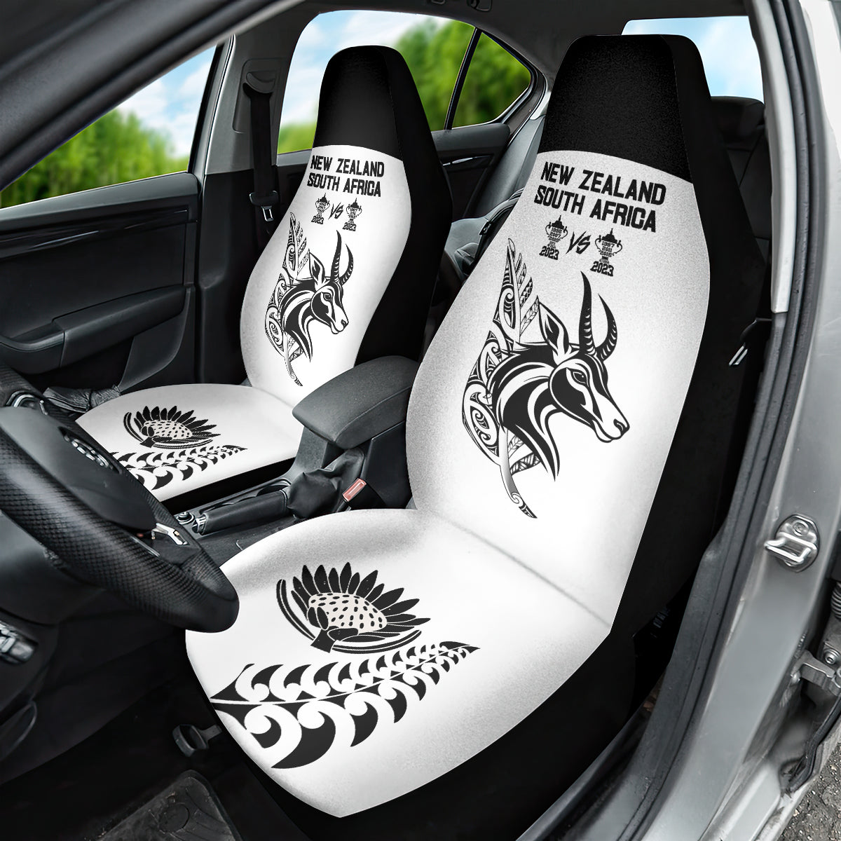 South Africa and New Zealand Car Seat Cover Champion History Go Final 2023 Vintage Style LT03 - Polynesian Pride