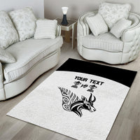 Personalised South Africa and New Zealand Area Rug Champion History Go Final 2023 Vintage Style LT03 - Polynesian Pride