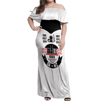 Personalised South Africa and New Zealand Off Shoulder Maxi Dress Champion History Go Final 2023 Vintage Style LT03 Women White - Polynesian Pride