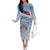 New Zealand Auckland Family Matching Off The Shoulder Long Sleeve Dress and Hawaiian Shirt Auckland's Flag and Coat of Arms - Koru Art Maori Pattern