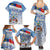 New Zealand Auckland Family Matching Summer Maxi Dress and Hawaiian Shirt Auckland's Flag and Coat of Arms - Koru Art Maori Pattern