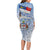 New Zealand Auckland Long Sleeve Bodycon Dress Auckland's Flag and Coat of Arms - Koru Art Maori Pattern