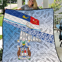 New Zealand Auckland Quilt Auckland's Flag and Coat of Arms - Koru Art Maori Pattern