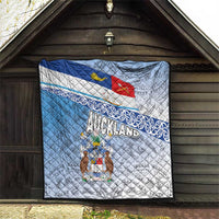 New Zealand Auckland Quilt Auckland's Flag and Coat of Arms - Koru Art Maori Pattern