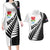 New Zealand Auckland Couples Matching Long Sleeve Bodycon Dress and Hawaiian Shirt Auckland's Emblem and Silver Ferns - Maori Art Tattoo