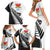 New Zealand Auckland Family Matching Short Sleeve Bodycon Dress and Hawaiian Shirt Auckland's Emblem and Silver Ferns - Maori Art Tattoo