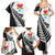 New Zealand Auckland Family Matching Summer Maxi Dress and Hawaiian Shirt Auckland's Emblem and Silver Ferns - Maori Art Tattoo