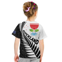 New Zealand Auckland Kid T Shirt Auckland's Emblem and Silver Ferns - Maori Art Tattoo