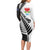 New Zealand Auckland Long Sleeve Bodycon Dress Auckland's Emblem and Silver Ferns - Maori Art Tattoo