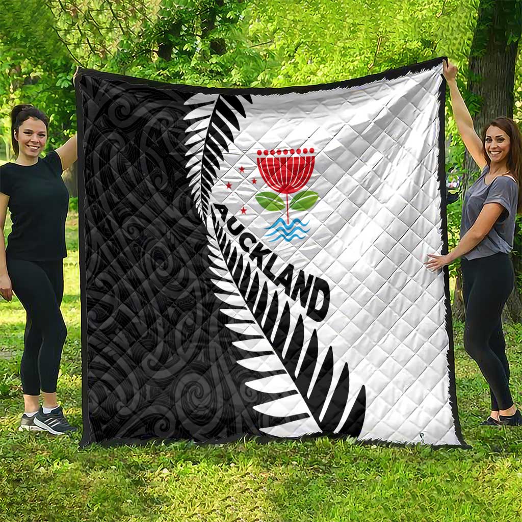 New Zealand Auckland Quilt Auckland's Emblem and Silver Ferns - Maori Art Tattoo