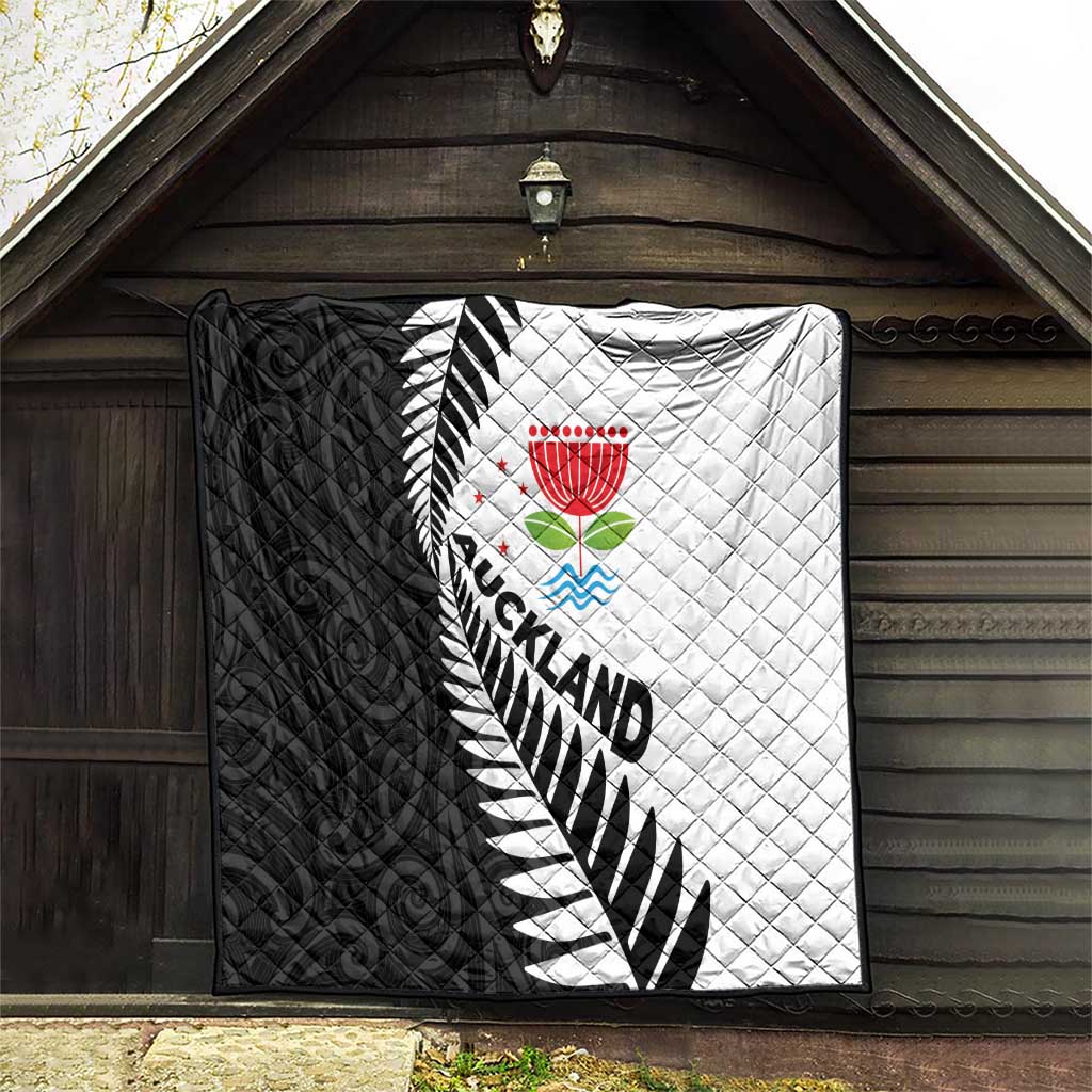 New Zealand Auckland Quilt Auckland's Emblem and Silver Ferns - Maori Art Tattoo
