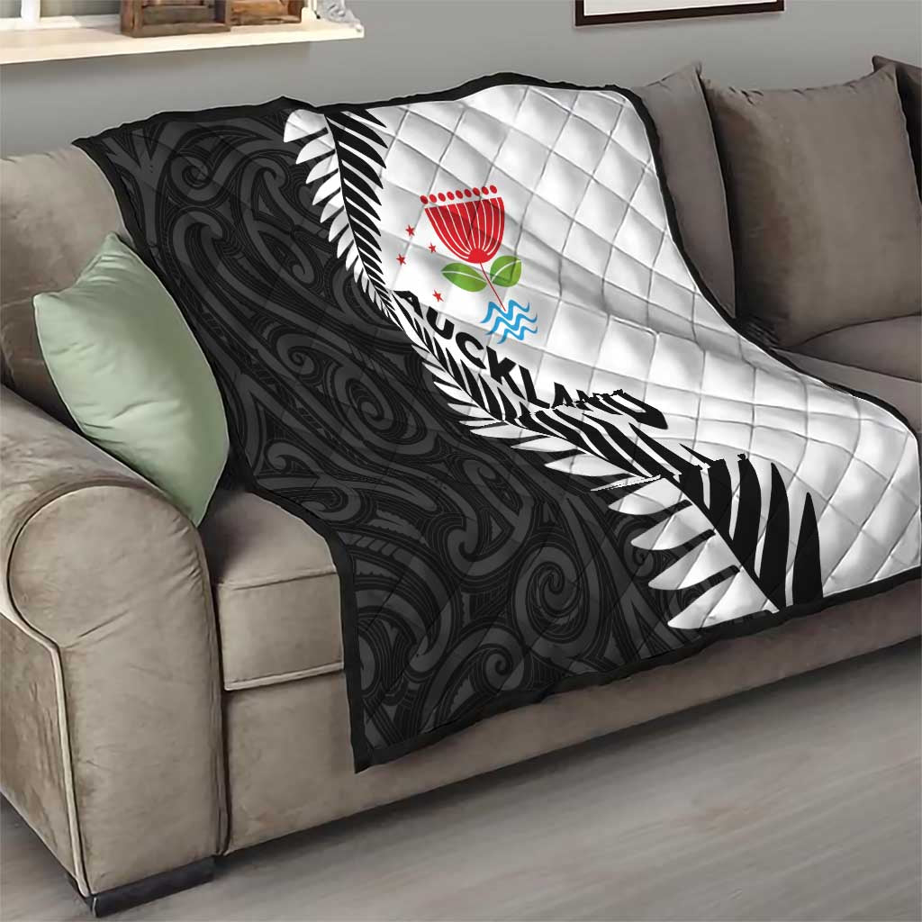New Zealand Auckland Quilt Auckland's Emblem and Silver Ferns - Maori Art Tattoo