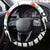 New Zealand Auckland Steering Wheel Cover Auckland's Emblem and Silver Ferns - Maori Art Tattoo