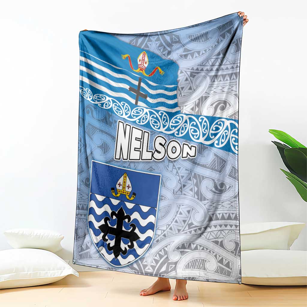 New Zealand Nelson Blanket Nelson's Flag and Seal - Maori Art Tattoo LT03 - Polynesian Pride