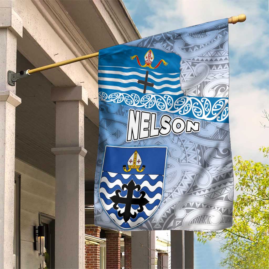 New Zealand Nelson Garden Flag Nelson's Flag and Seal - Maori Art Tattoo LT03 House Flag White - Polynesian Pride