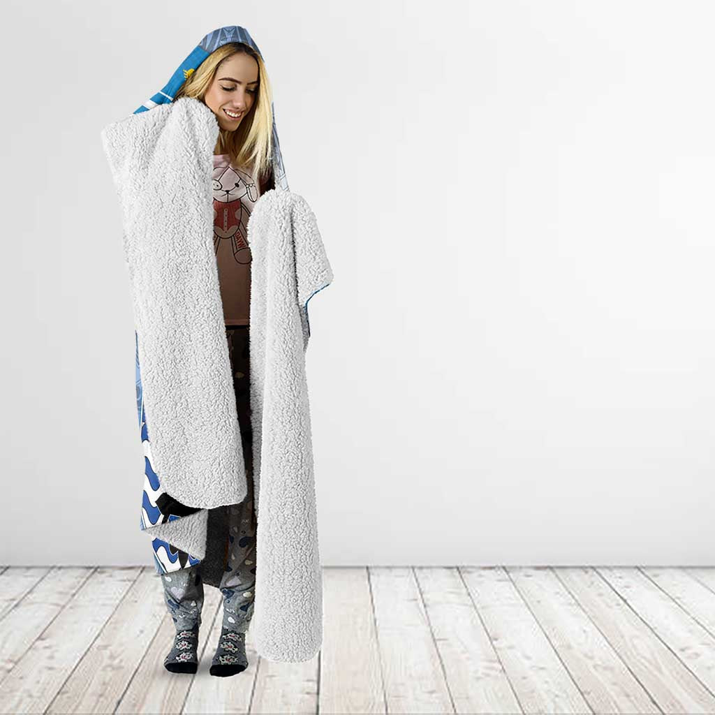 New Zealand Nelson Hooded Blanket Nelson's Flag and Seal - Maori Art Tattoo LT03 - Polynesian Pride